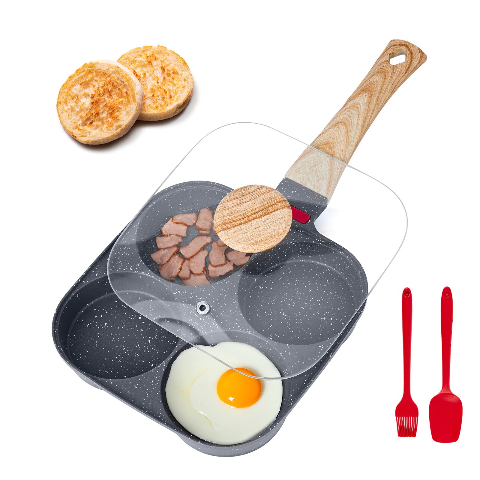 Egg Pan, 4-Cup Nonstick Egg Frying Pan